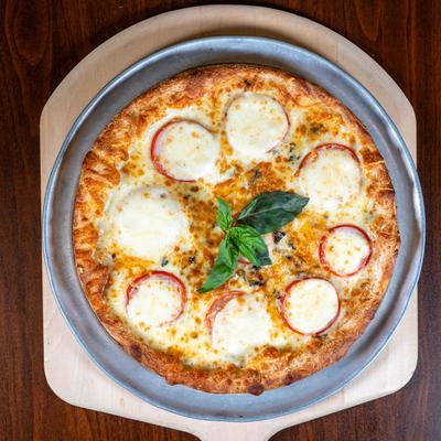 Pizza Margherita Angel, top view.