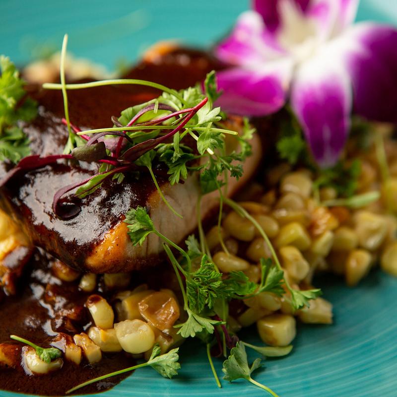 Salmon with Black Mole photo