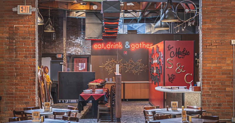 Interior, dining area, view of the buffet room