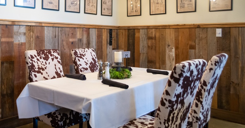 Interior, table set and ready for guests