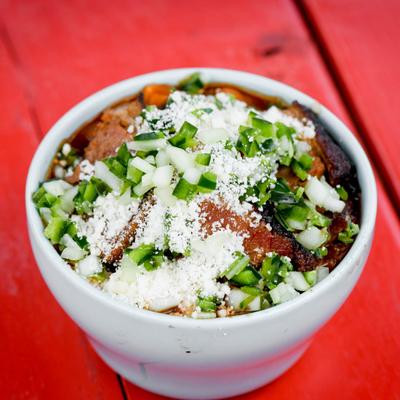 Brisket chili bowl