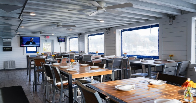 Interior, tables ready for guests