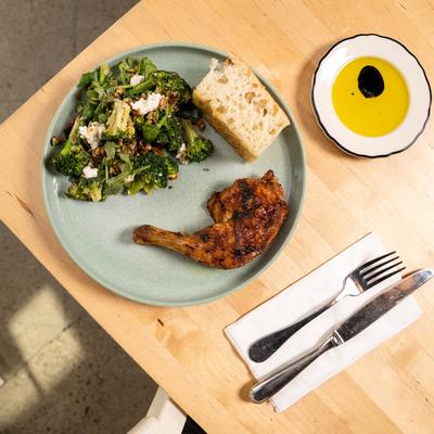 Chicken and a salad.