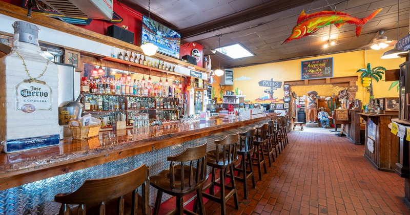 Interior, a bar with bar stools