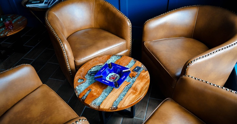 A seating place, armchairs, coffee table