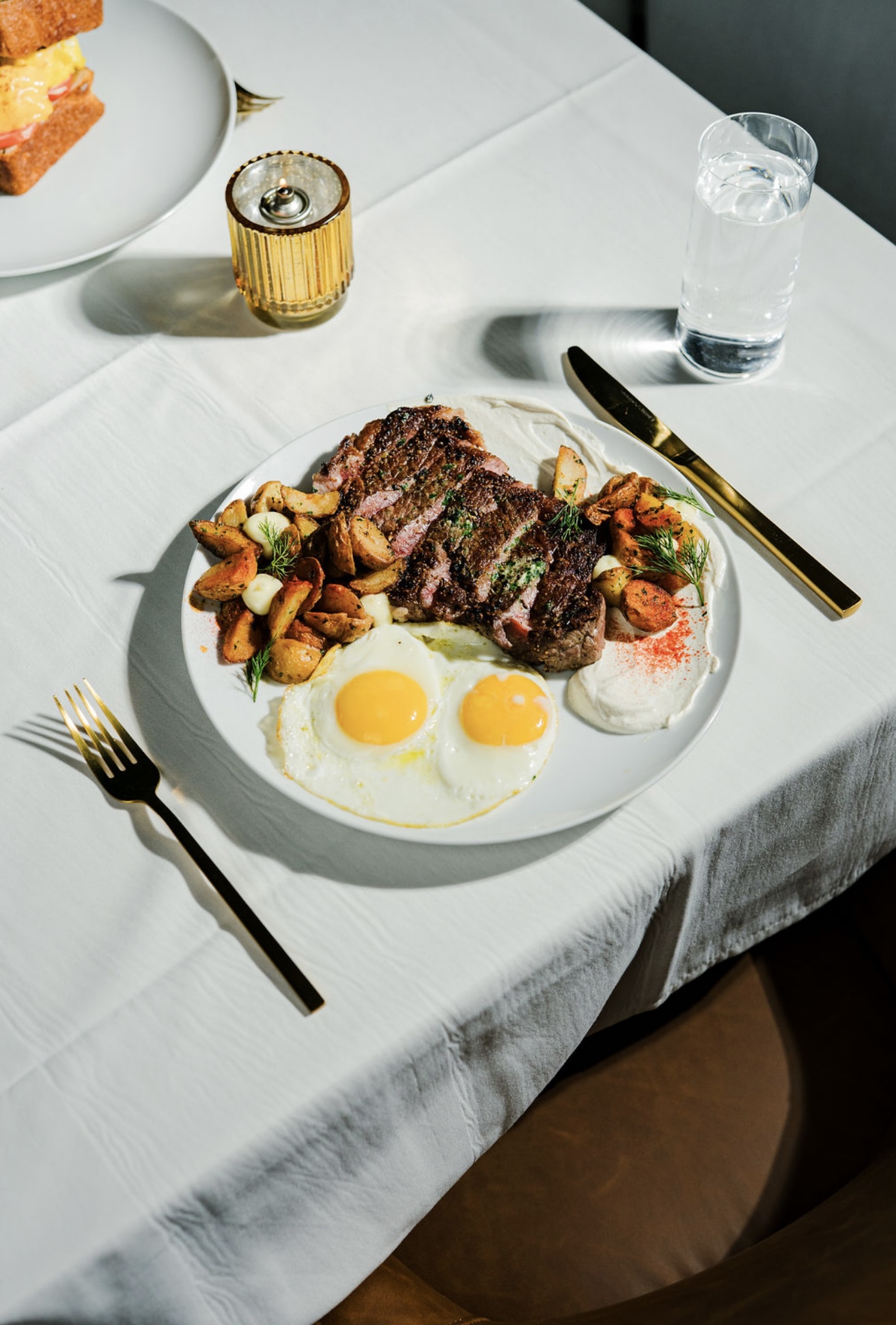 Steak and Eggs with a side of potato's