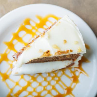 Carrot cake, top view.