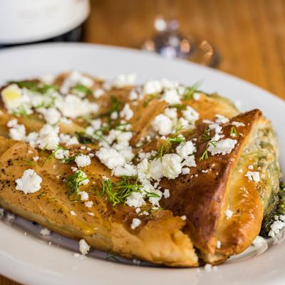 Pastry and cheese on top