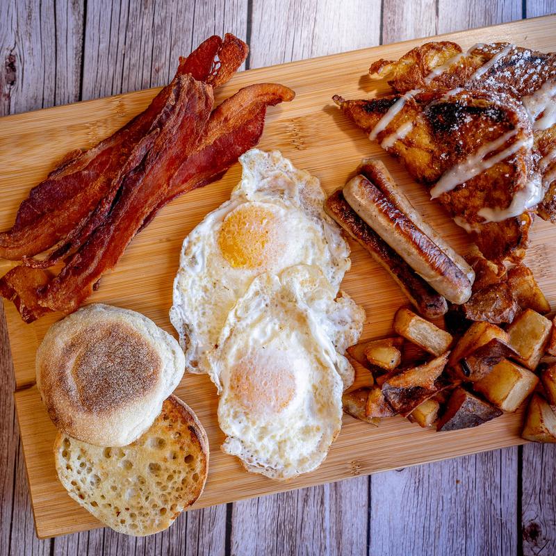 menu item 3 of 9, 2 X 2 Combo (2 Eggs, 2 Bacon, 2 Sausage) Choice of French Toast