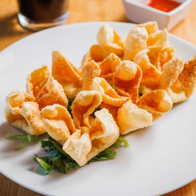 Fried cheese wonton wrappers