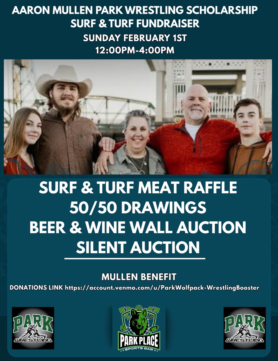 AARON MULLEN PARK WRESTLING SCHOLARSHIP SURF & TURF FUNDRAISER event photo