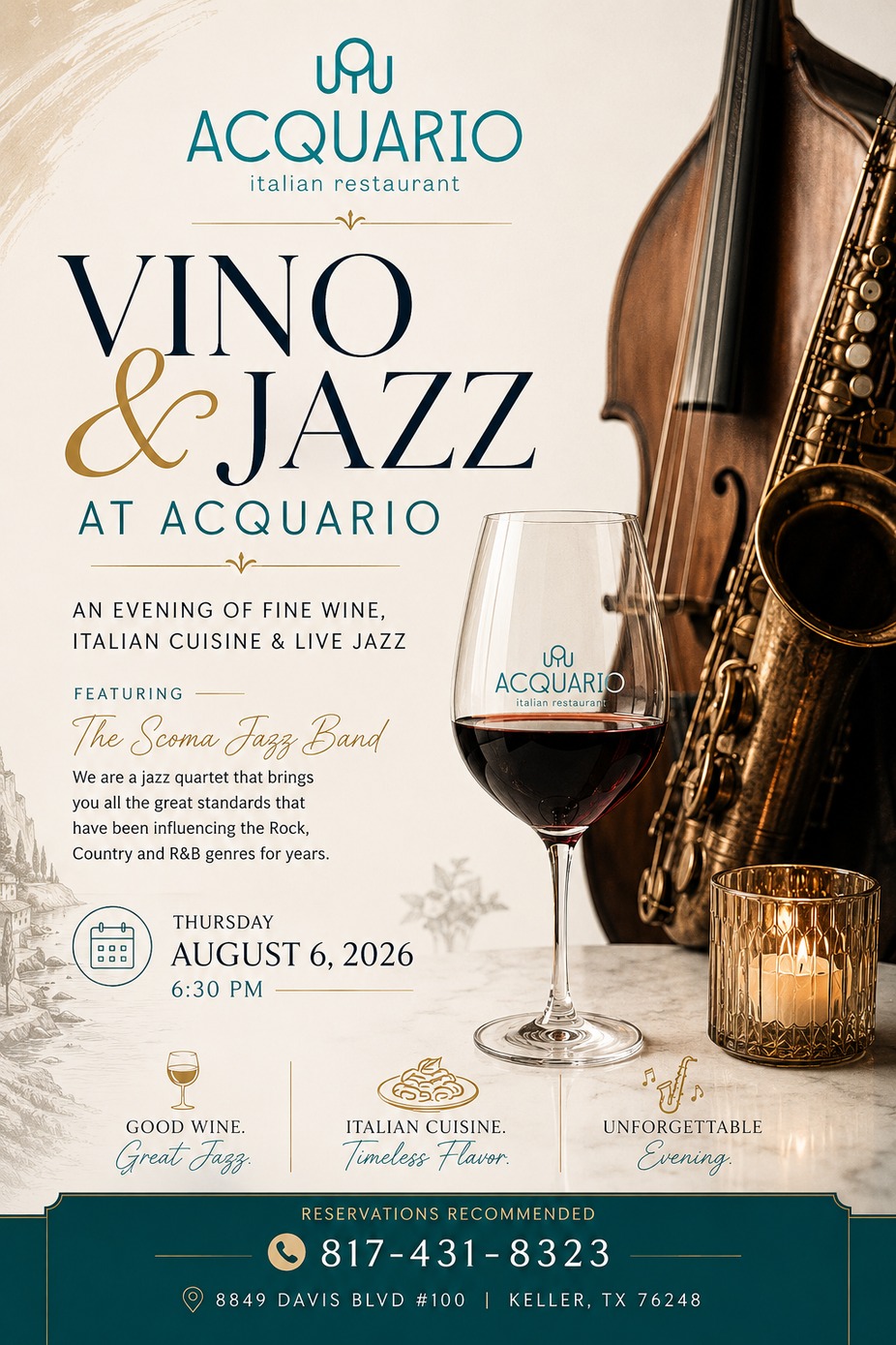 VINO & JAZZ AT ACQUARIO event photo
