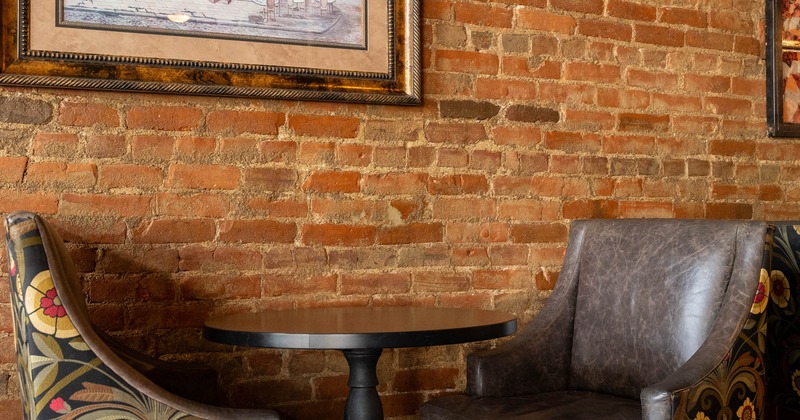 Round table and armchairs