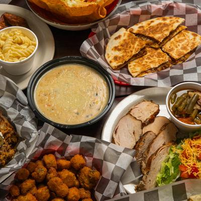 Various served meals.