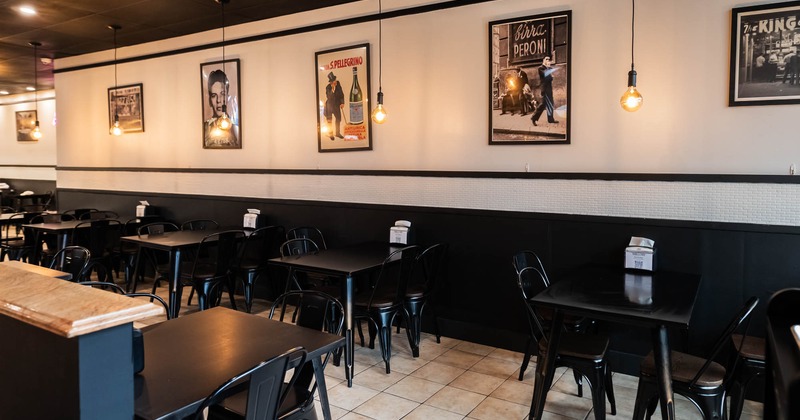 Interior, seating area near the wall