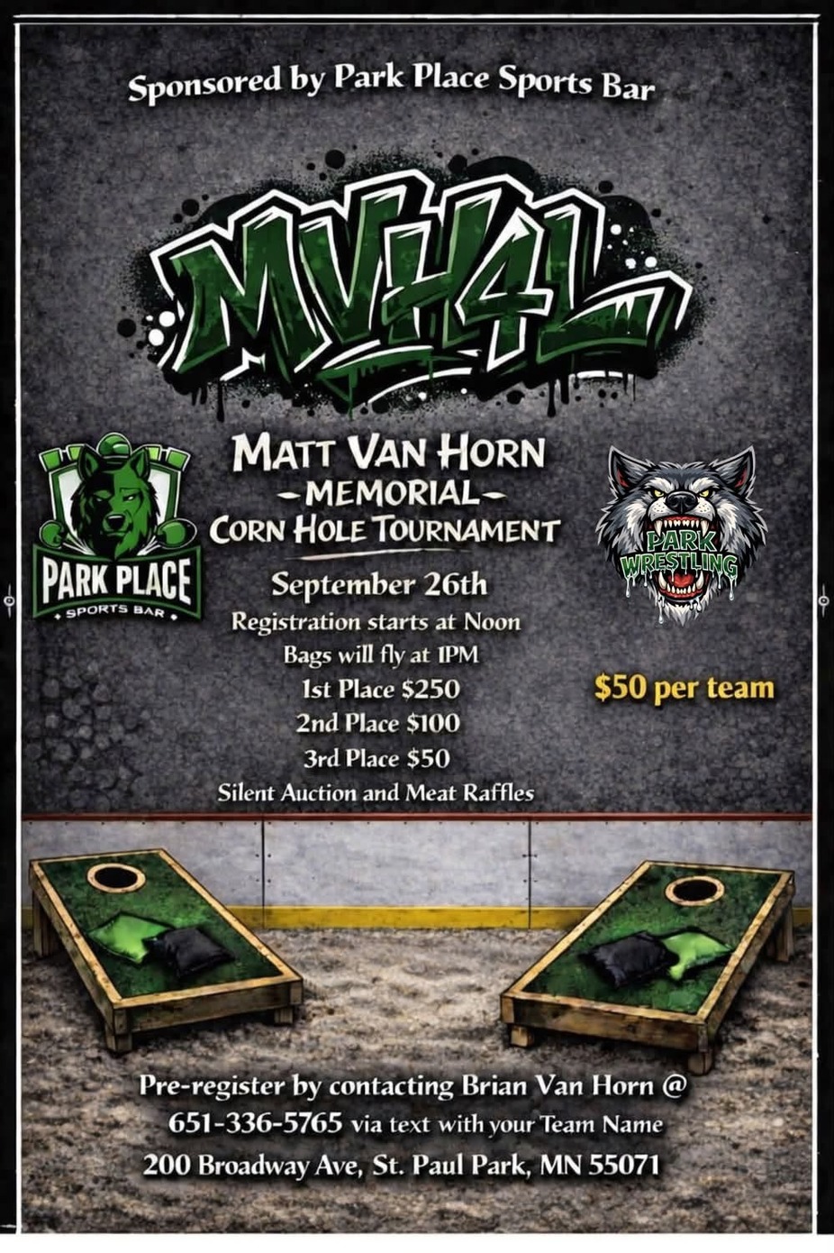 Matt Van Horn Memorial Cornhole Tournament event photo