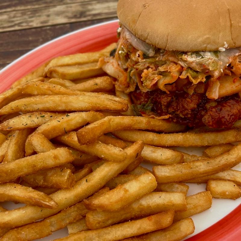 Korean BBQ Fried Chicken Sandwich photo