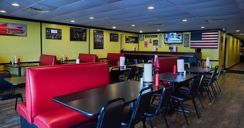 Interior, booths and tables