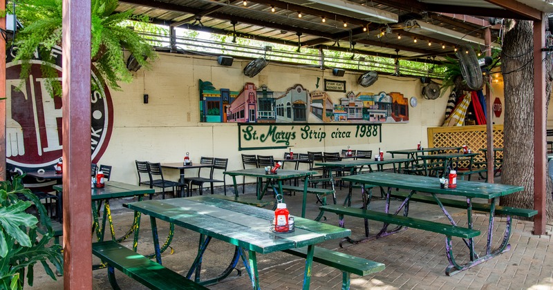 Exterior, roof covered patio area