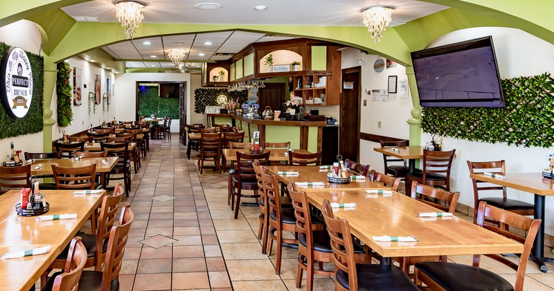 Spacious interior dining area
