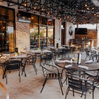 Spacious patio seating area.