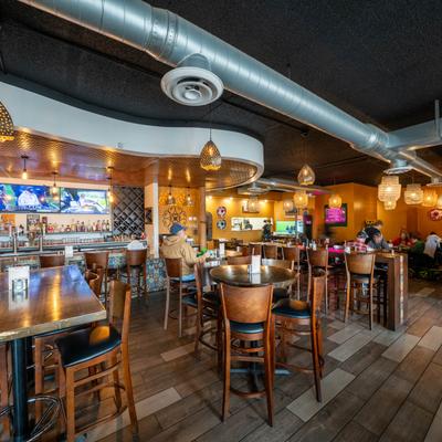 Vibrant dining room.