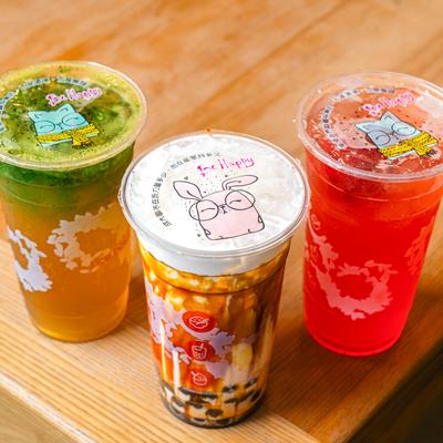 Various bubble tea drinks.