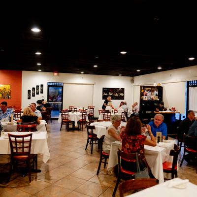 Dining area, customers sitting at the tables.