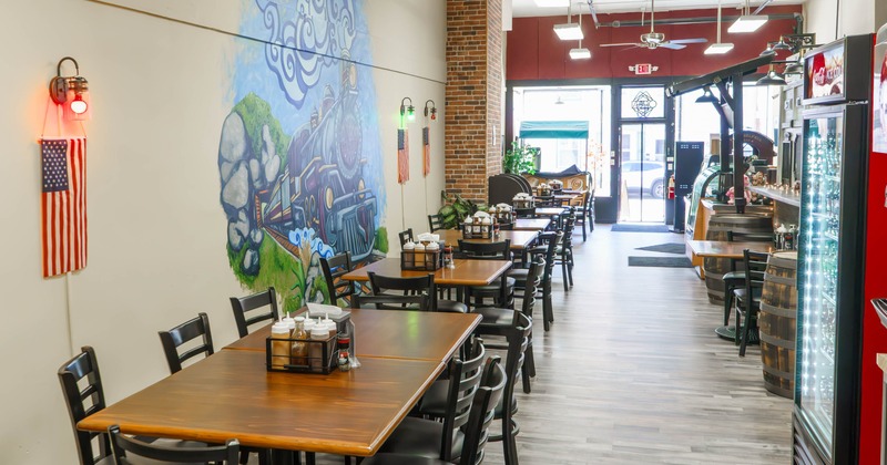 Interior, chairs and tables