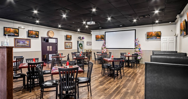 Tables in dining area