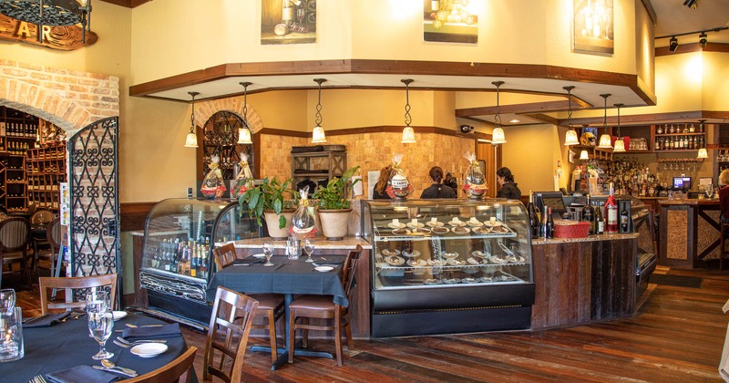 Bar area, staff member working