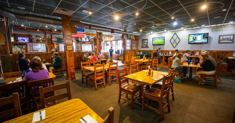 Interior, diner area, tabls, chairs