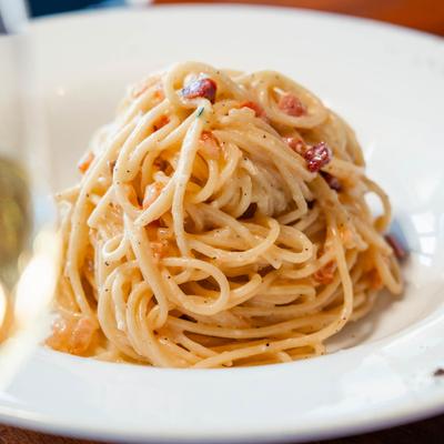 Spaghetti carbonara.