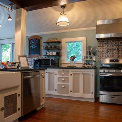 Well stocked kitchen.