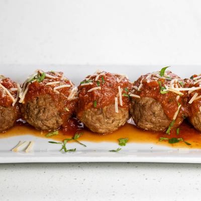 Meatballs in tomato sauce.