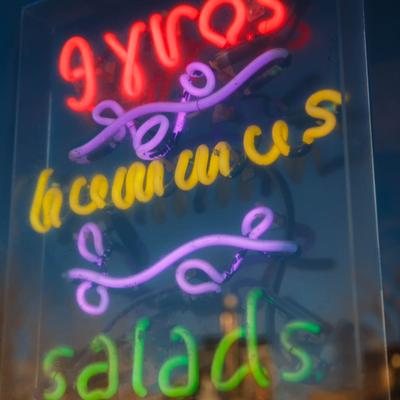 Neon sign letters.