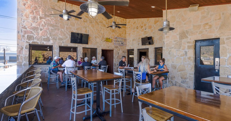 Interior, guests dining