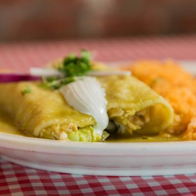 Green chicken enchiladas.