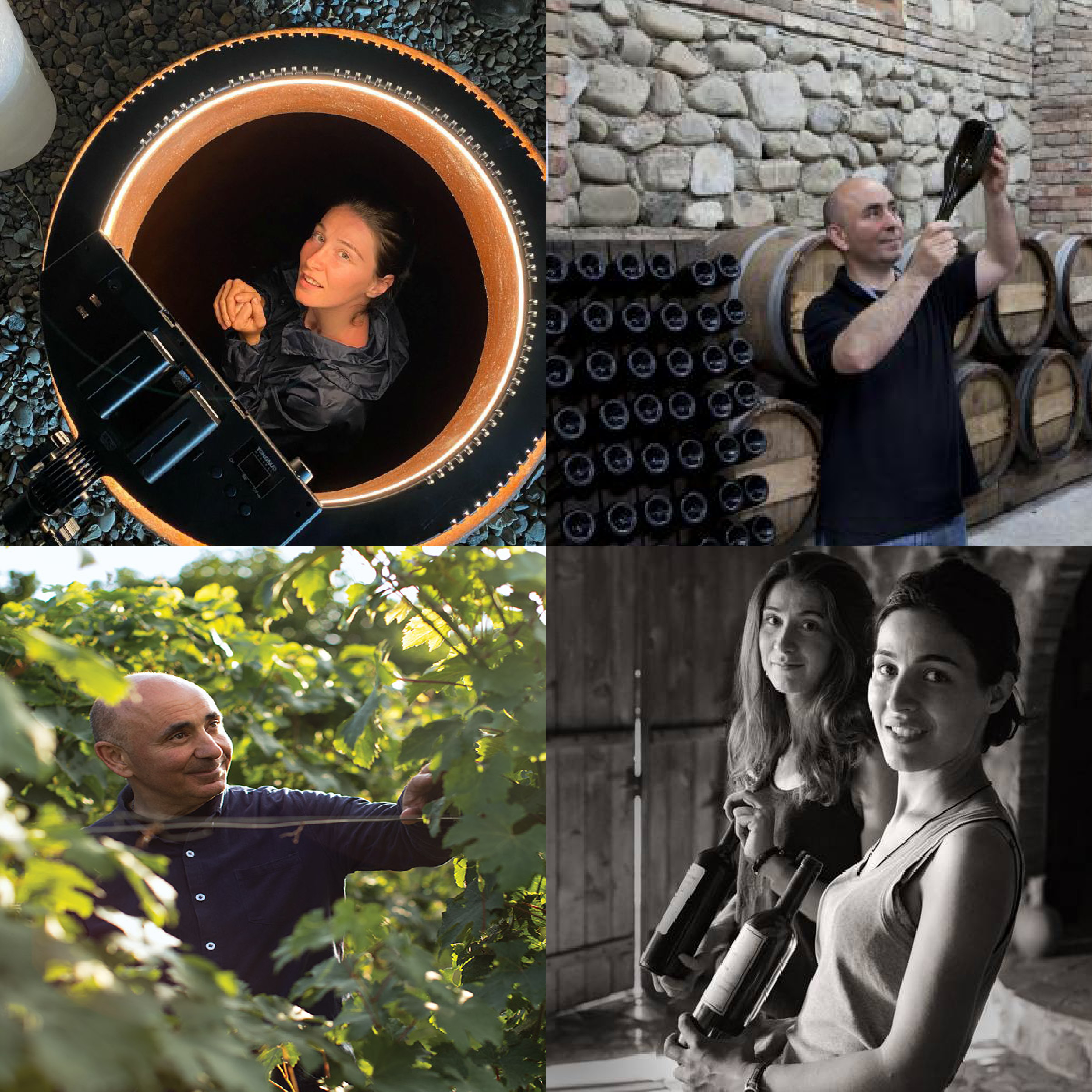 four images of Georgian winemakers: Gogi Dakishvili and Gvanta Abuladze