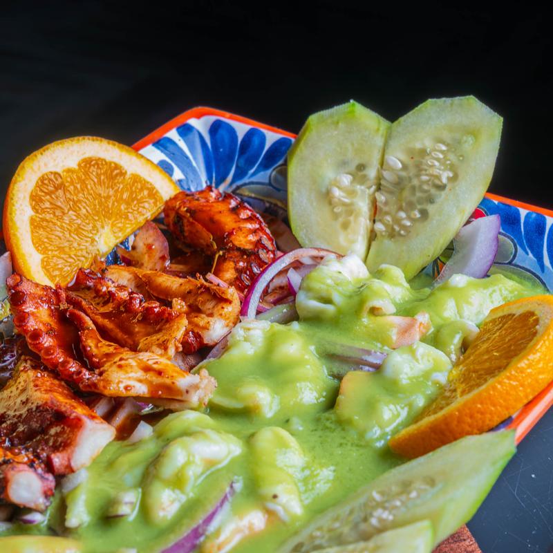 menu item 7 of 7, Aguachile Verde Con Pulpo en Salsa Negra