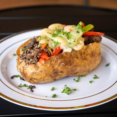Philly Cheesesteak baked potato.