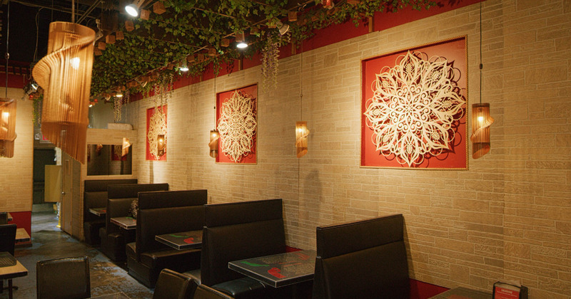 Interior, restaurant booths