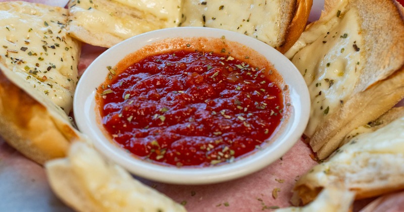 Garlic Bread served with marinara sauce