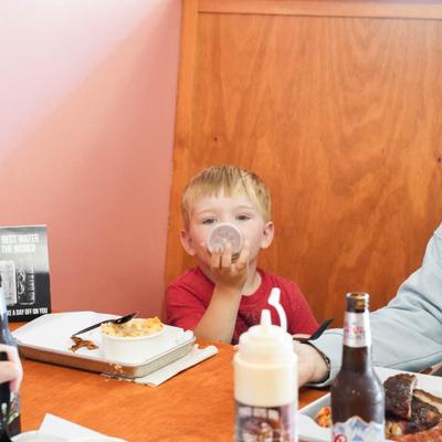 Child having a meal.
