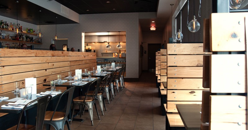 Interior, diner area, booths