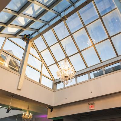 Interior, glass roof.