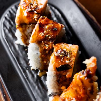 Special roll, Playboy, top view close up.