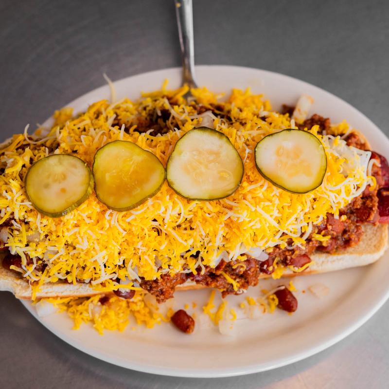 menu item 11 of 14, Foot Long Chili Dog**