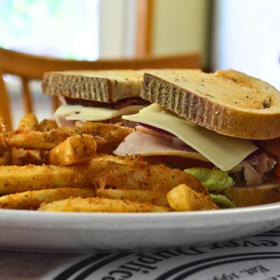Fries and Deli sandwiches.