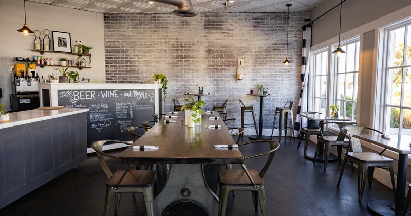 Interior, tables set and cleaned, ready for guests